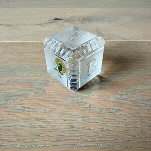 VTG Waterford Crystal Abc Alphabet Baby Building Block Cube Clear Etched NWT